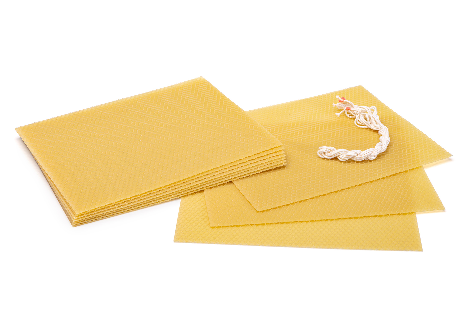 10 Wabenplatten mit Dochten natur echtes Bienewachs